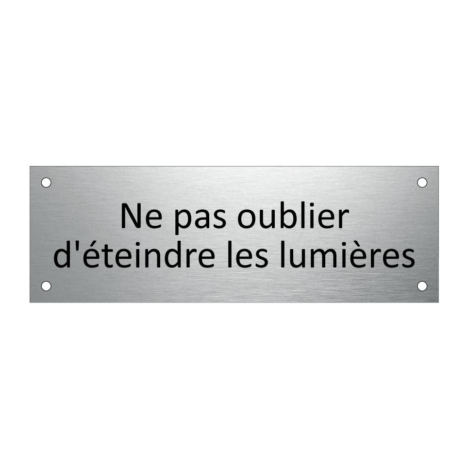 Ne pas oublier d'éteindre les lumières