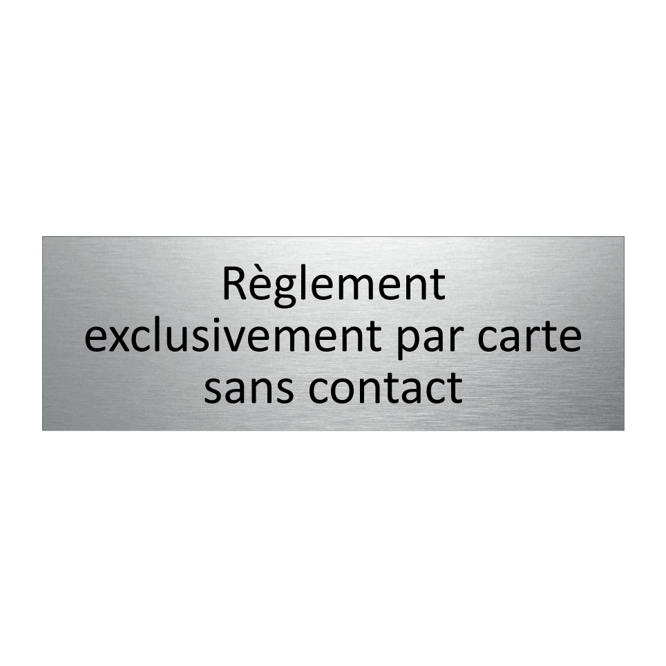 Règlement exclusivement par carte sans contact