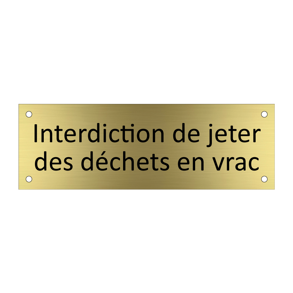 Interdiction de jeter des déchets en vrac