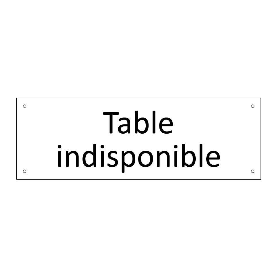 Table indisponible