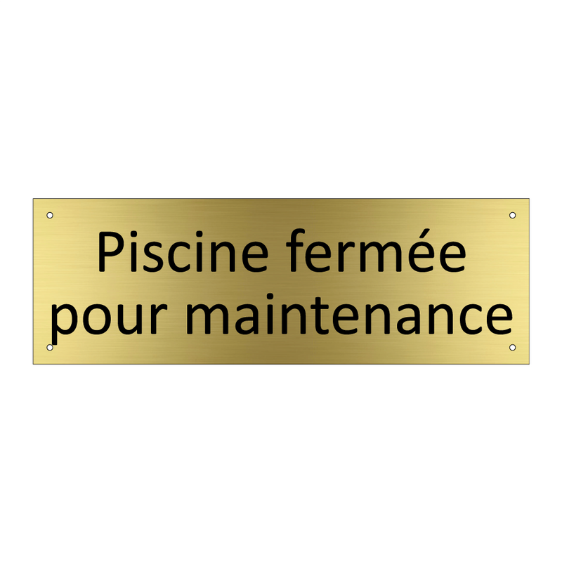 Piscine fermée pour maintenance