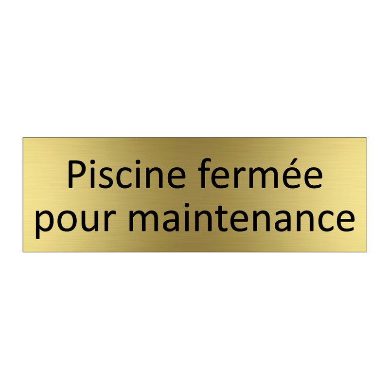 Piscine fermée pour maintenance