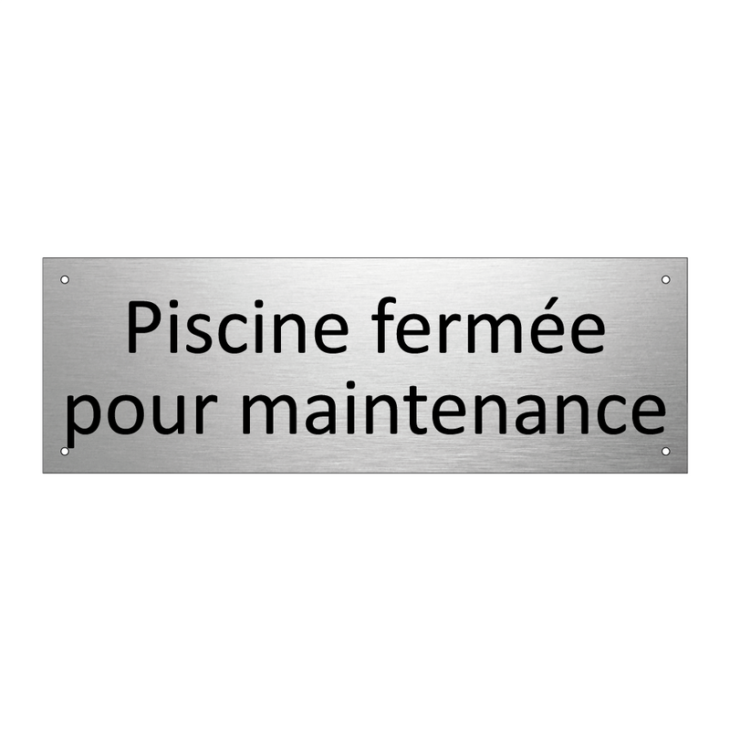 Piscine fermée pour maintenance