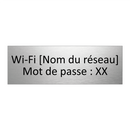 Wi-Fi [Nom du réseau] Mot de passe : XX