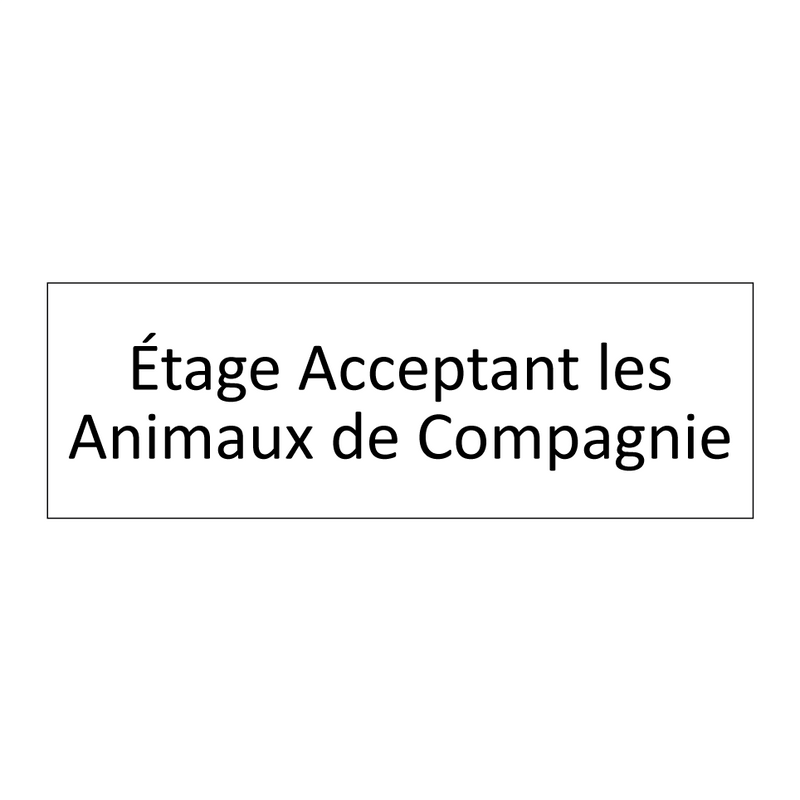 Étage Acceptant les Animaux de Compagnie