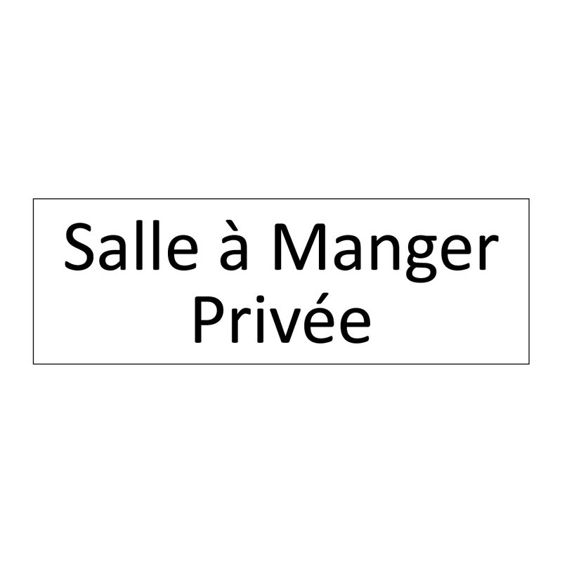 Salle à Manger Privée