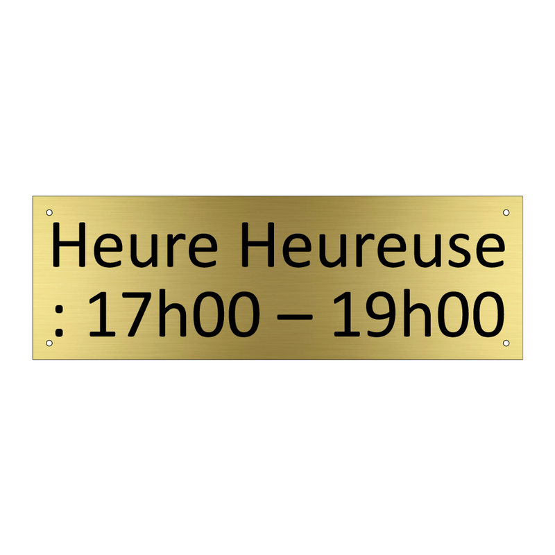 Heure Heureuse : 17h00 – 19h00