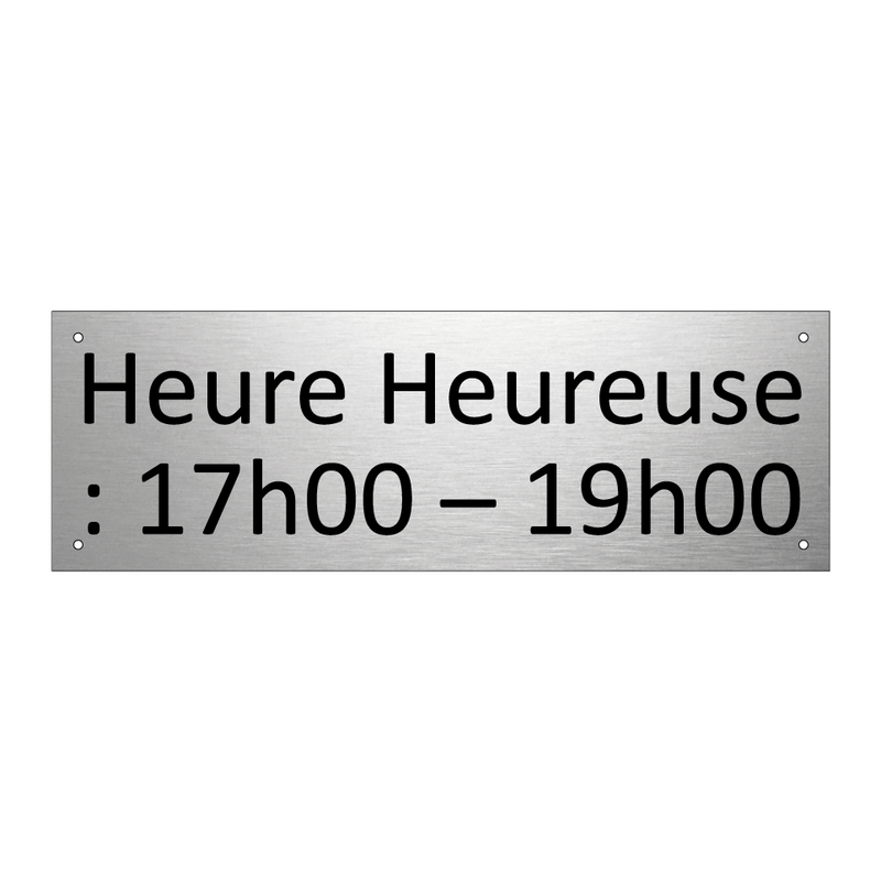 Heure Heureuse : 17h00 – 19h00