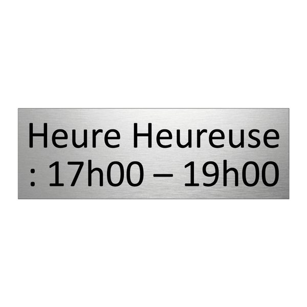 Heure Heureuse : 17h00 – 19h00