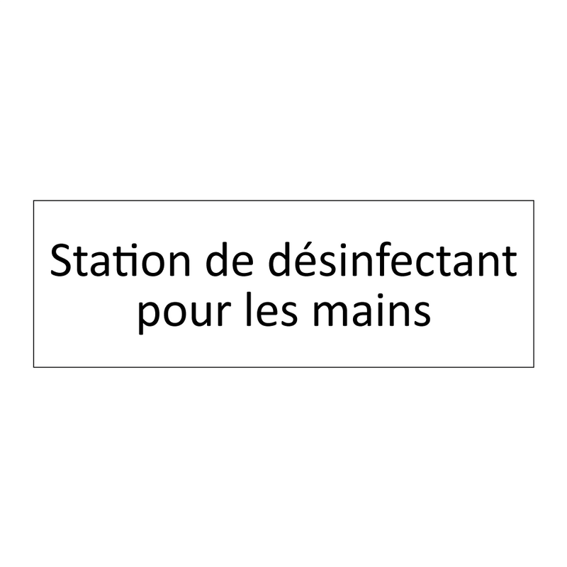 Station de désinfectant pour les mains