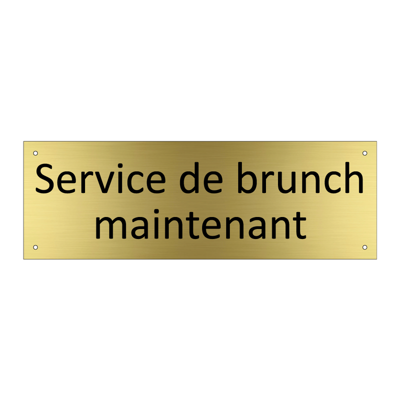 Service de brunch maintenant