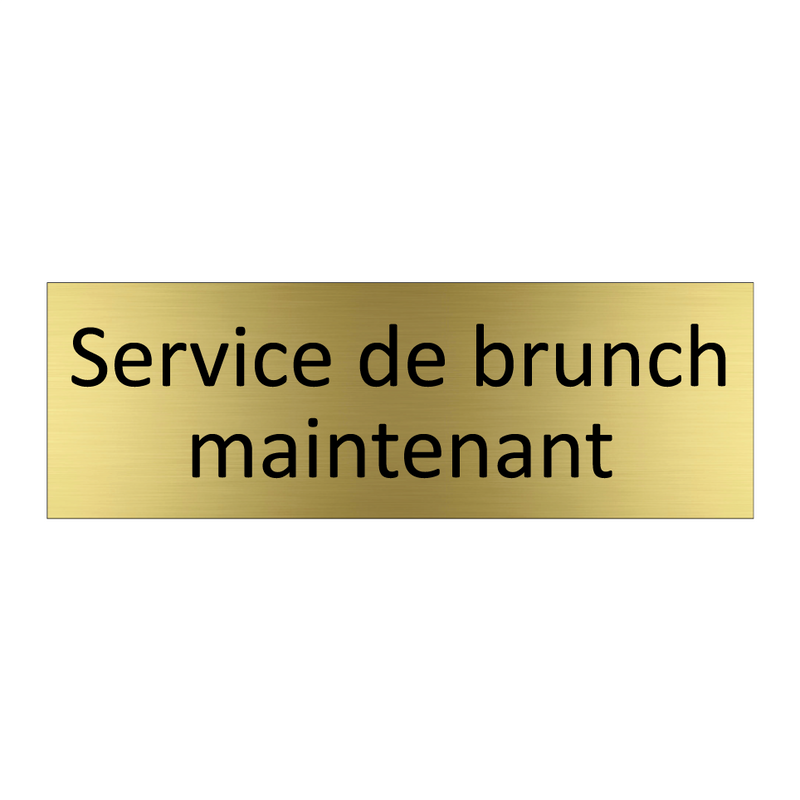 Service de brunch maintenant