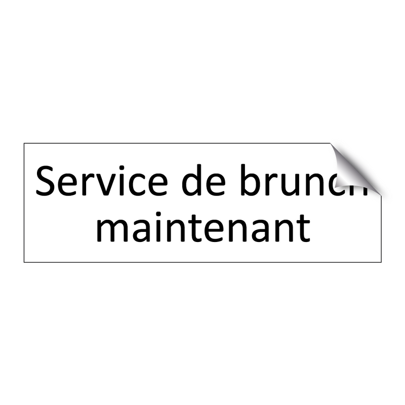 Service de brunch maintenant