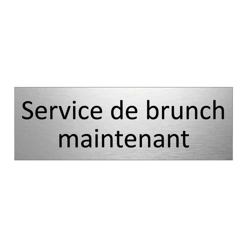 Service de brunch maintenant
