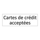 Cartes de crédit acceptées