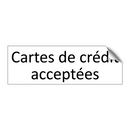 Cartes de crédit acceptées