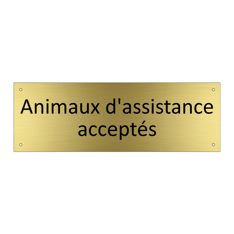 Animaux d'assistance acceptés