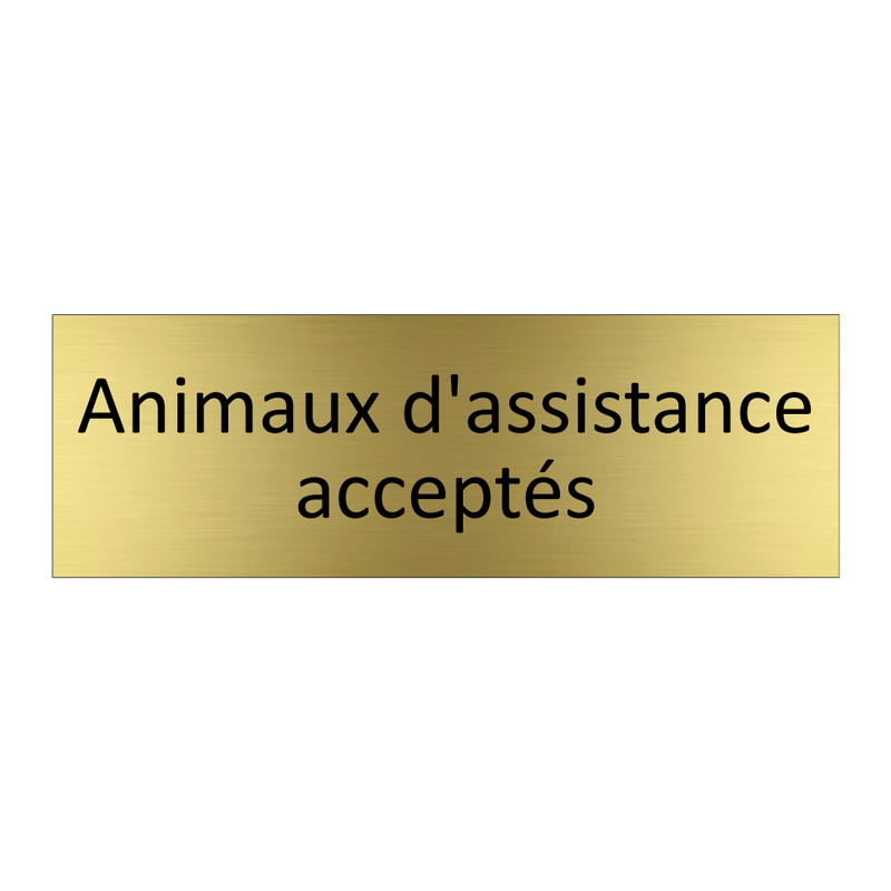 Animaux d'assistance acceptés