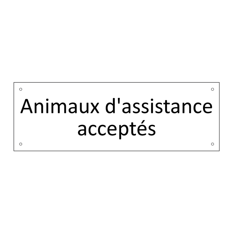 Animaux d'assistance acceptés