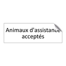 Animaux d'assistance acceptés