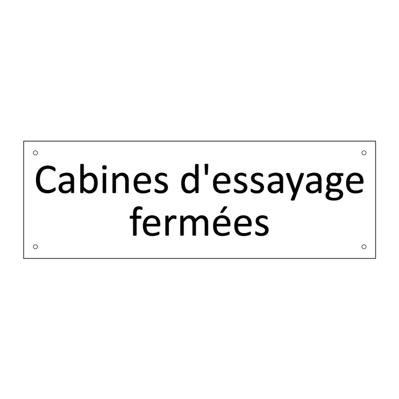 Cabines d'essayage fermées