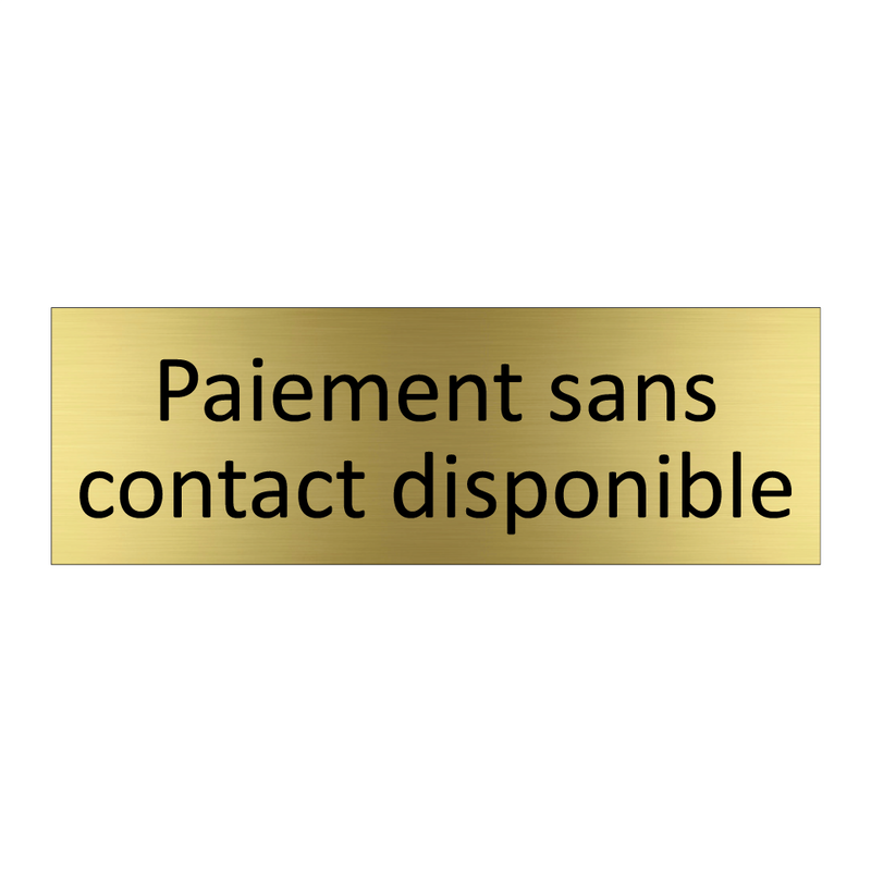 Paiement sans contact disponible