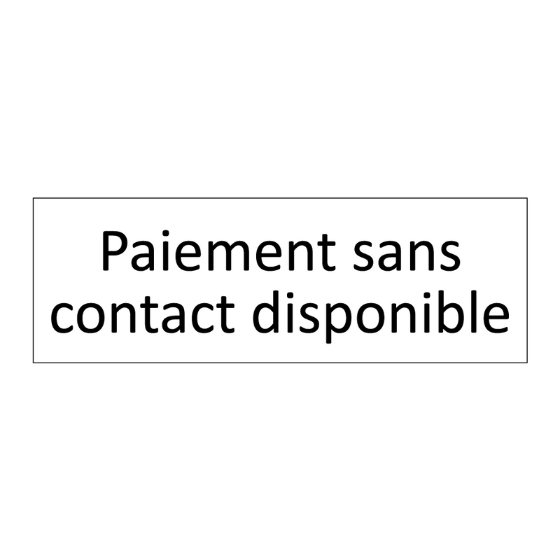 Paiement sans contact disponible