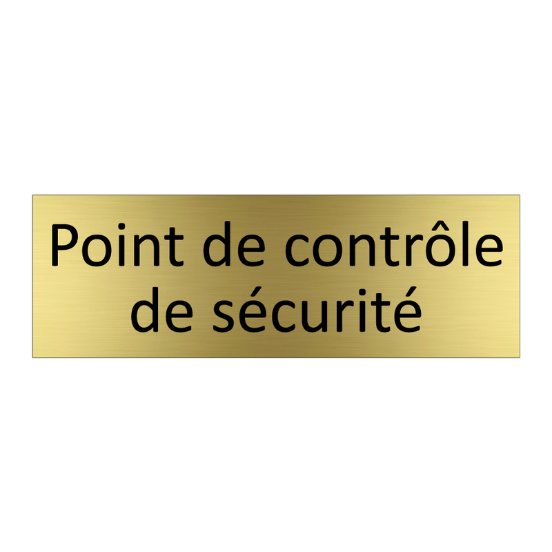Point de contrôle de sécurité