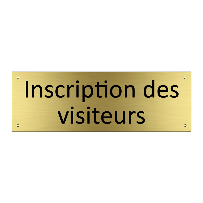 Inscription des visiteurs