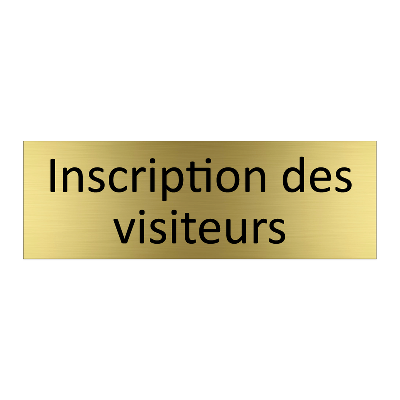 Inscription des visiteurs