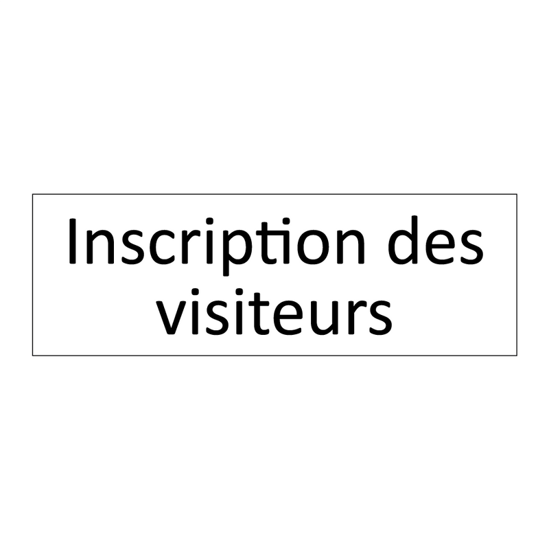 Inscription des visiteurs