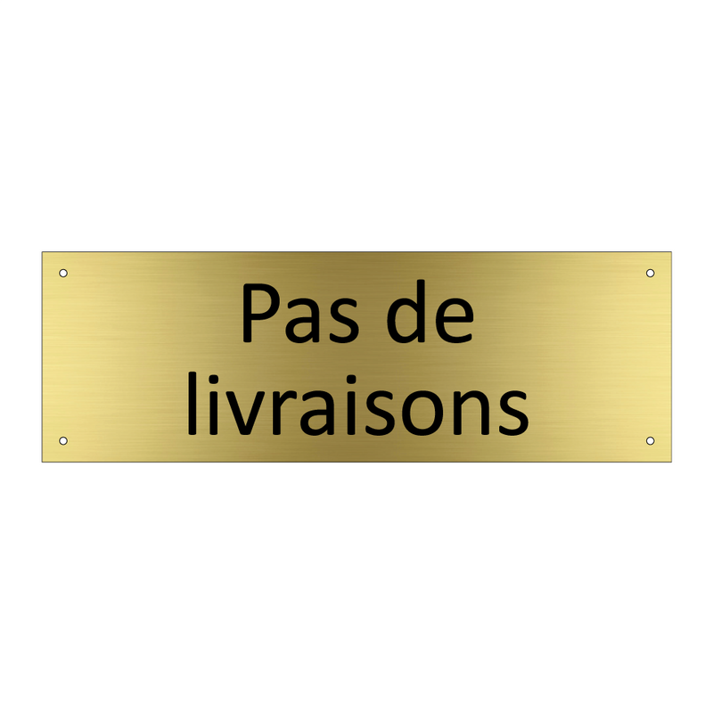 Pas de livraisons