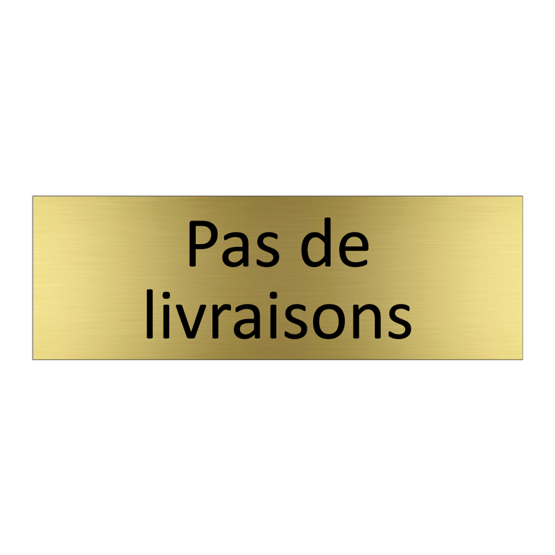 Pas de livraisons