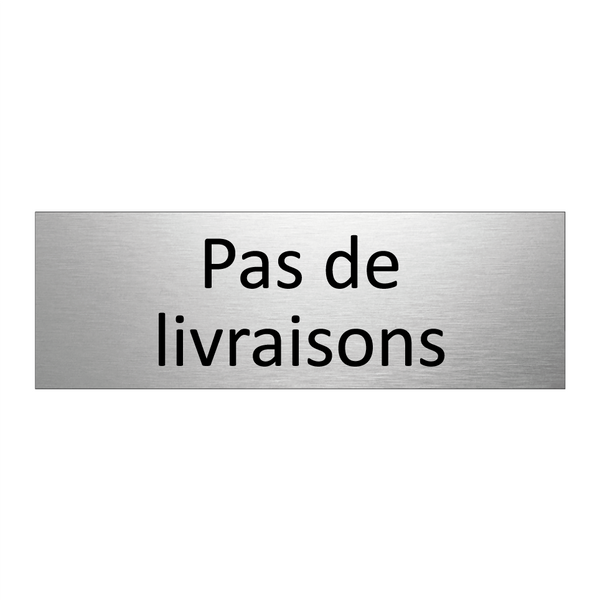 Pas de livraisons