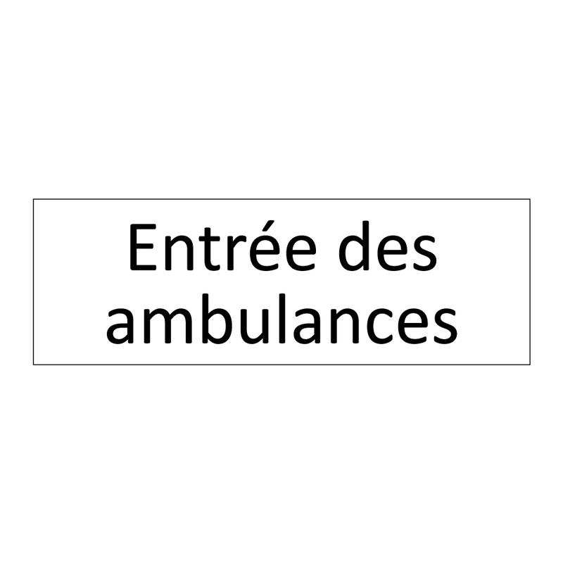 Entrée des ambulances