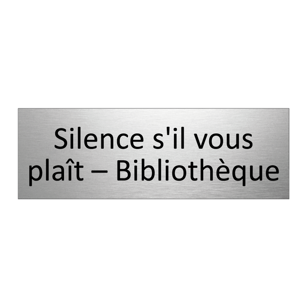 Silence s'il vous plaît – Bibliothèque