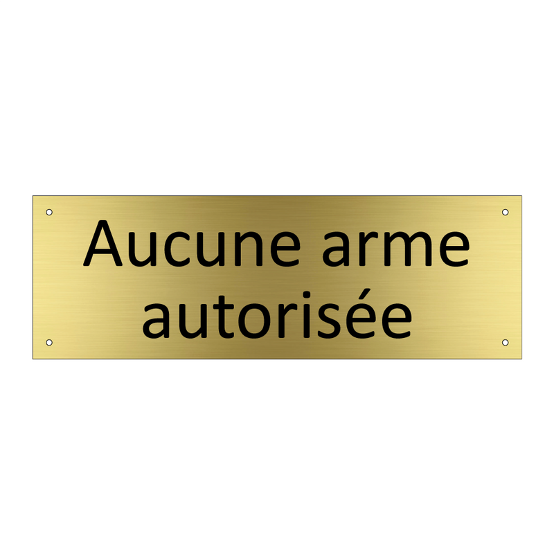 Aucune arme autorisée