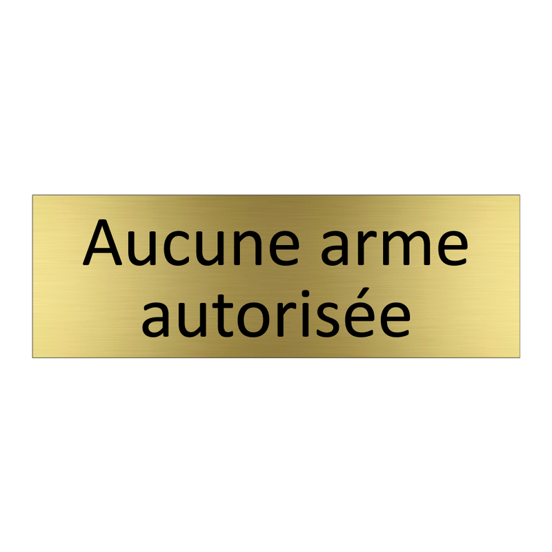Aucune arme autorisée