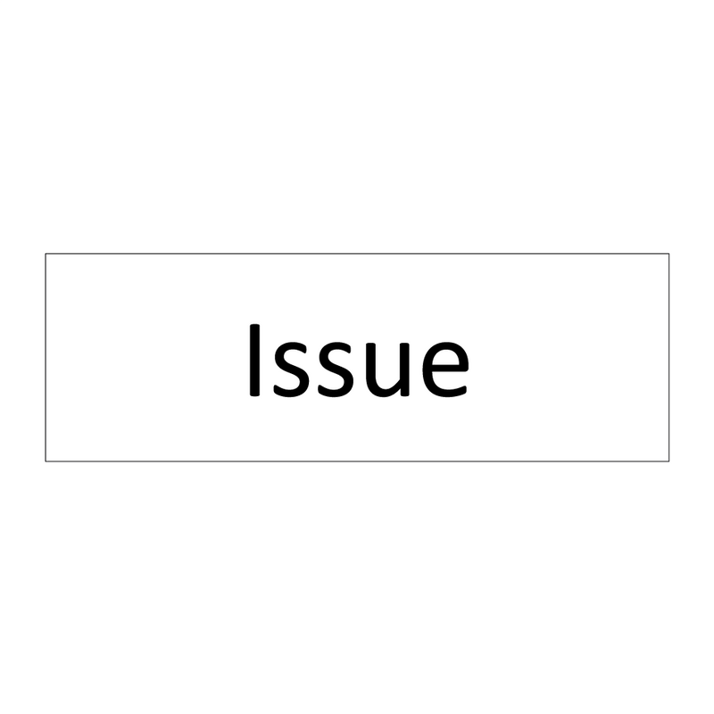 Issue & Issue & Issue & Issue & Issue & Issue