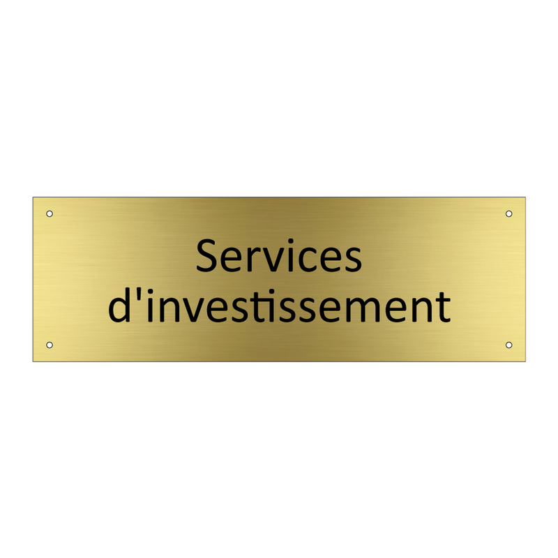 Services d'investissement