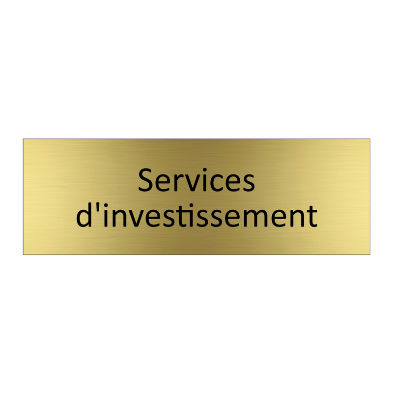 Services d'investissement
