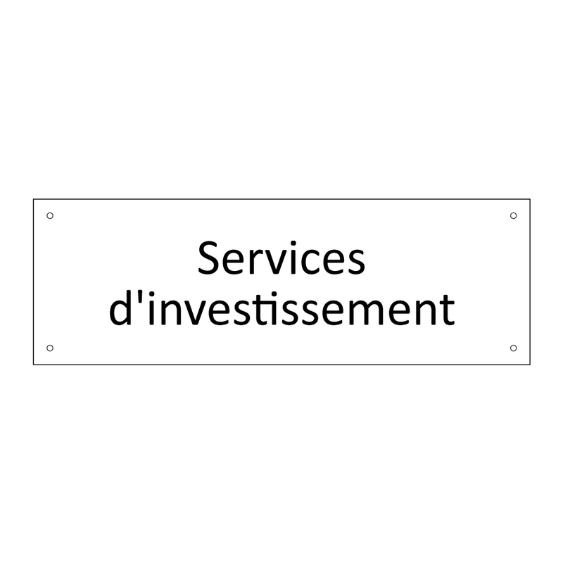 Services d'investissement