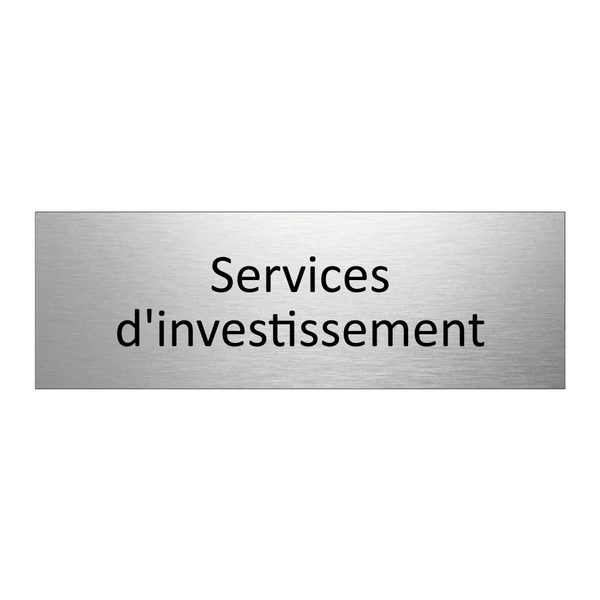 Services d'investissement