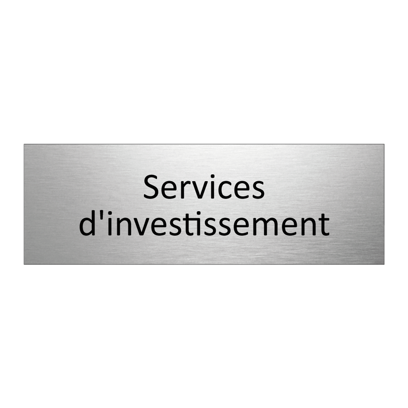 Services d'investissement
