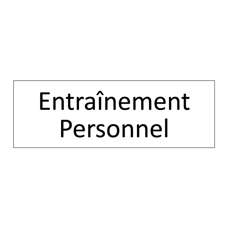 Entraînement Personnel