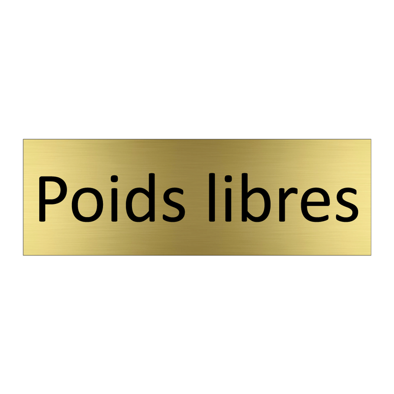 Poids libres