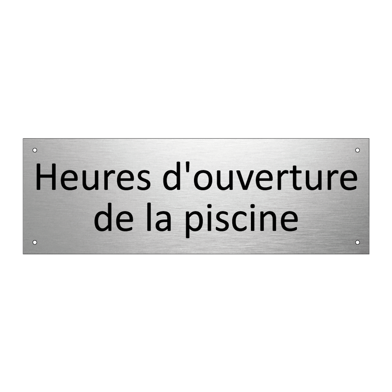 Heures d'ouverture de la piscine