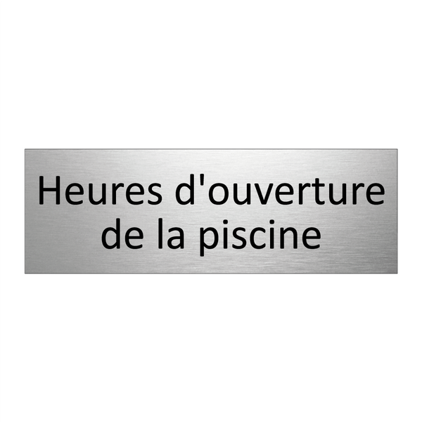 Heures d'ouverture de la piscine