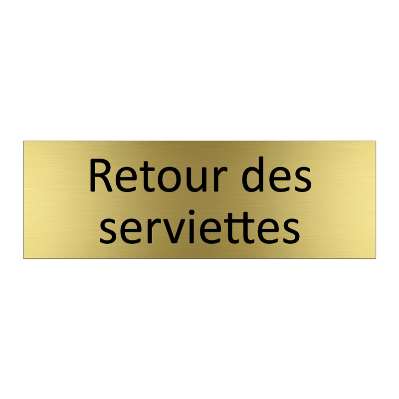 Retour des serviettes