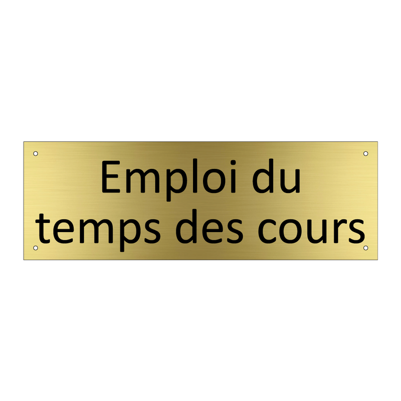 Emploi du temps des cours